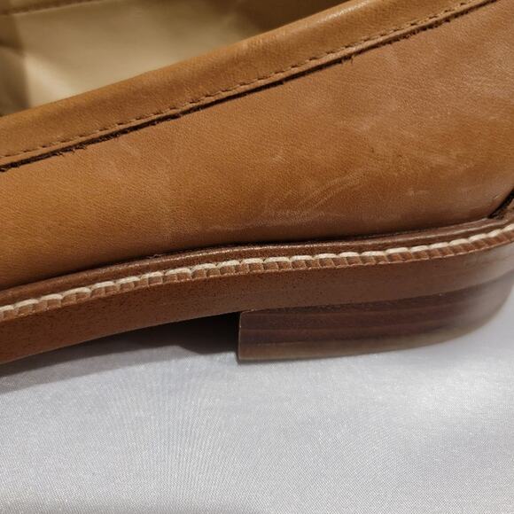 Sam Edelman Loafers Women's Leather Sz 9.5 Slip On Shoes Tan Fringe Gold - Picture 11 of 12